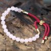 18K Vergoldetes Edelstein-Armband – Rosenquarz