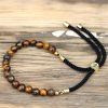 18K Vergoldetes Edelstein-Armband – Tigerauge
