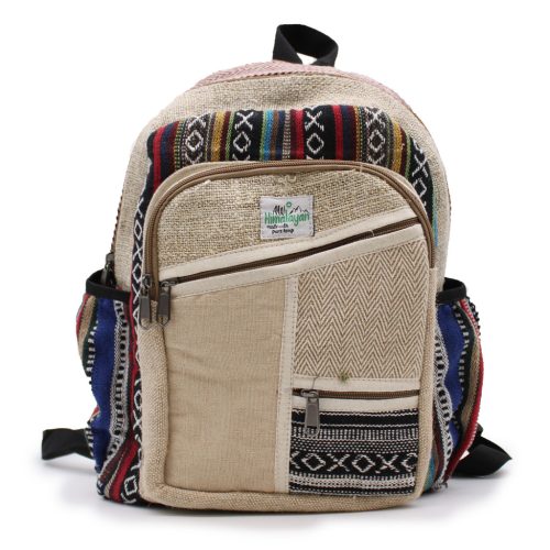 Kleiner Hanf Rucksack – Zickzack-Reißverschluss  