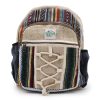 Kleiner Hanf Rucksack – Mit Taschen und Kordelzug  