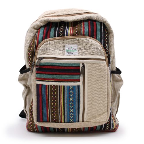 Großer Hanf Rucksack – Gerader Reißverschluss  