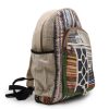Großer Hanf Rucksack – Mit Taschen und Kordelzug  