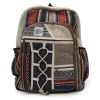 Großer Hanf Rucksack – Mit Taschen und Kordelzug  