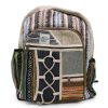 Großer Hanf Rucksack – Mit Taschen und Kordelzug  