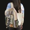 Großer Hanf Rucksack – Mit Taschen und Kordelzug  