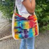 Batikmuster Hanf Umhängetasche mit Tasche  