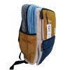 Großer Hanf Rucksack – Türkisgrün und Senf  