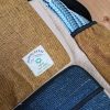 Großer Hanf Rucksack – Türkisgrün und Senf  