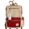 Großer Hanf Rucksack – Bordeaux und Creme  