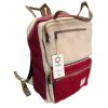 Großer Hanf Rucksack – Bordeaux und Creme  