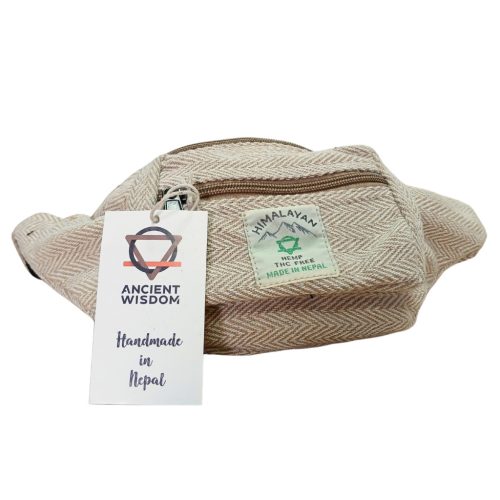 Baumwollcanvas und Hanf Gürteltasche – Natur  