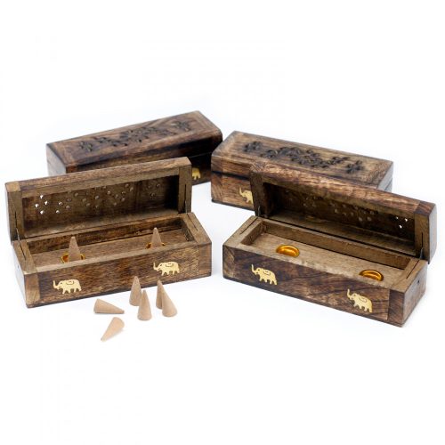 Räucherbox für Räucherkegel - Mangoholz