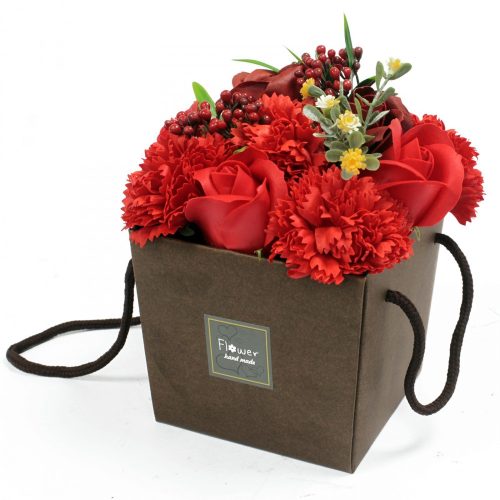 Seifenblumenstrauß - Rote Rose und Nelke