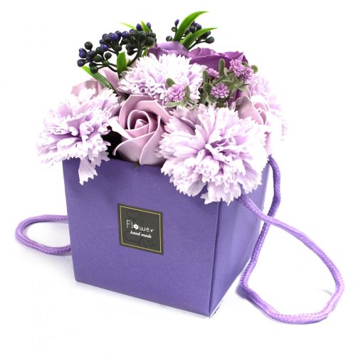 Seifenblume Strauß - Lavendelfarbene Rose und Nelke