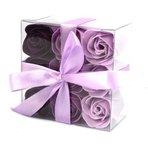 9 Stück Seifenblumen Set - Lavendelfarbene Rosen