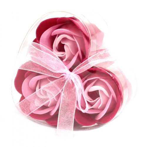 3 Stücke Seifenblumen-Set - Rosa Rosen