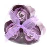 3 Stück Seifenblumenset - Lavendelfarbene Rosen
