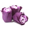 3 Stück Seifenblumenset - Lavendelfarbene Rosen