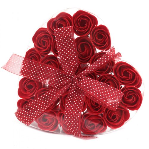 24 Stück Seifenblumen Set - Rote Rosen