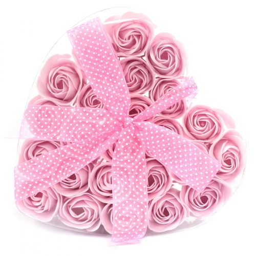 24 Stück Seifenblume Set - Rosa Rosen