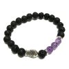 Lavastein-Armband – Amethyst und Fisch
