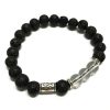 Lavastein-Armband – Bergkristall und Tribal