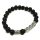 Lavastein-Armband – Bergkristall und Tribal