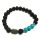 Lavastein-Armband – Türkis und Blatt