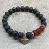 Lavastein-Armband – Karneol und Kopja