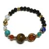 Lavastein-Armband – Goldenes Sonnensystem
