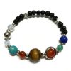 Lavastein-Armband – Silbernes Sonnensystem