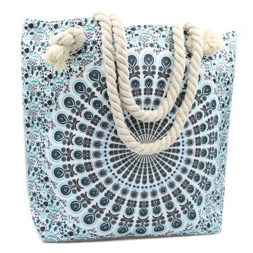 Mandala Tasche mit Kordelzug - Himmelblau