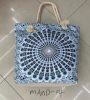 Mandala Tasche mit Kordelzug - Himmelblau