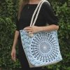Mandala Tasche mit Kordelzug - Himmelblau