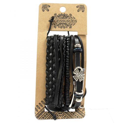 Männliches Armband-Set – Schwarz und stilvoll