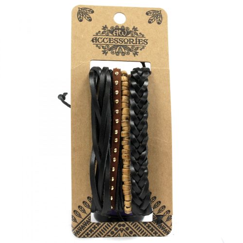 Männliches Armband-Set – Schwarz und stilvoll