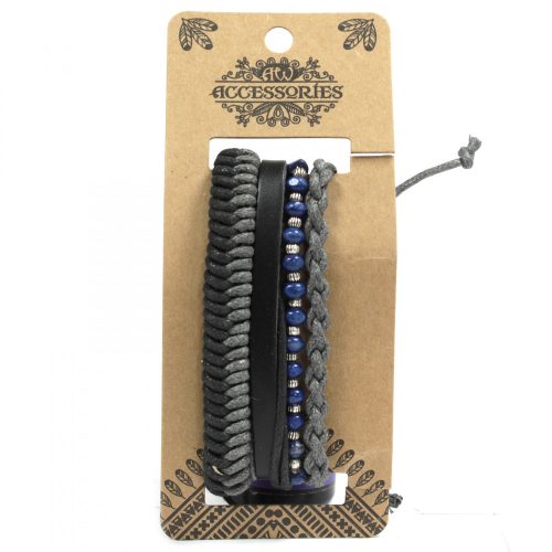 Männliches Armband-Set – Schwarz und stilvoll