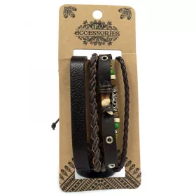 Férfias Karkötő Szett - Sötét és Vonzó