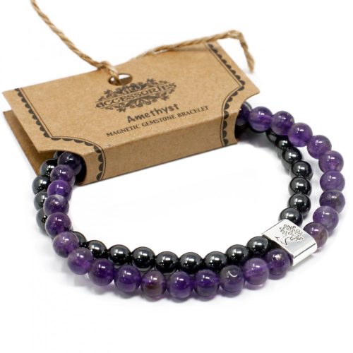 Doppelmagnetische Edelsteinarmbänder – Amethyst