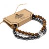 Doppelt magnetische Edelsteinarmbänder – Tigerauge
