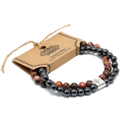 Doppelmagnetische Edelsteinarmbänder – Leopardenjaspis