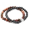 Doppelmagnetische Edelsteinarmbänder – Leopardenjaspis