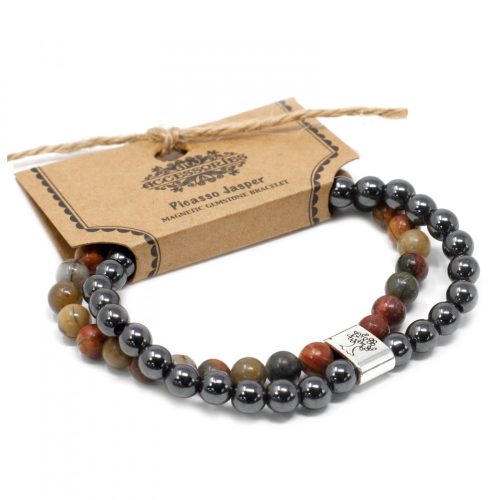 Doppelmagnetische Edelsteinarmbänder – Picasso-Jaspis
