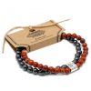 Doppelt magnetische Edelsteinarmbänder – Roter Jaspis
