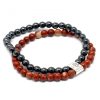 Doppelt magnetische Edelsteinarmbänder – Roter Jaspis