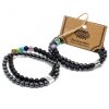 Doppelmagnetische Edelsteinarmbänder – Schwarzer Achat Chakra