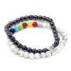 Doppelmagnetische Edelsteinarmbänder – Weißer Howlith Chakra