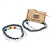 Doppelmagnetische Edelsteinarmbänder – Weißer Howlith Chakra