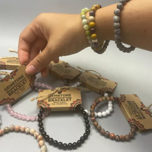 48x Manifesztációs Drágakő Karkötő - Exkluzív Kezdő Kollekció