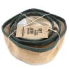 Natur Jute Korb-3er Set – Grau